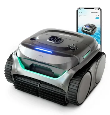 Robotic Swimming Pool Cleaner C2 With App Control Wall Floor Waterline Max150㎡ Dual-layer Filtratie 180mins Running Time